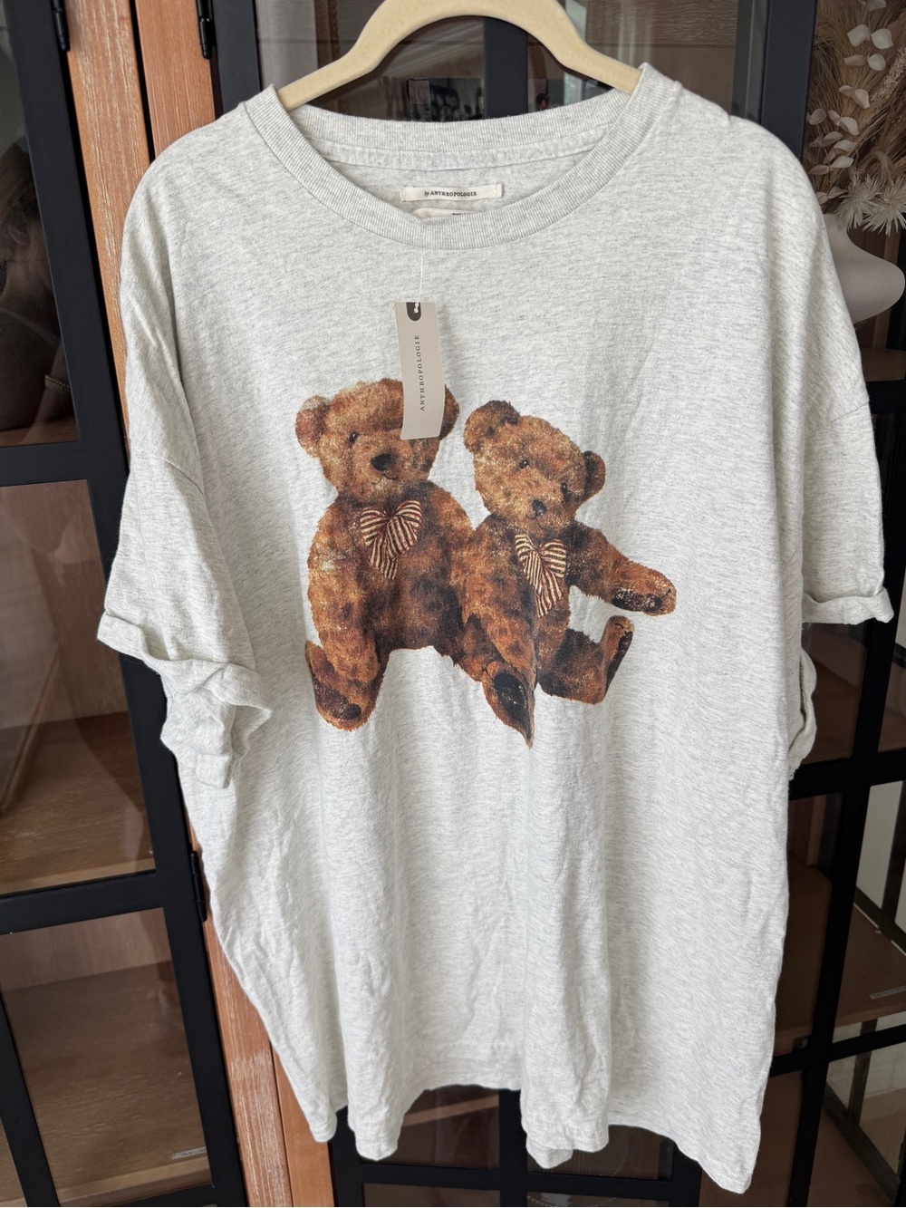 NWT By Anthropologie Teddy Bears graphic Tshirt Cotton Boyfriend Tee crewneck